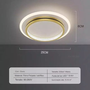 Luminária de Teto Moderna Eclipse - eFlix