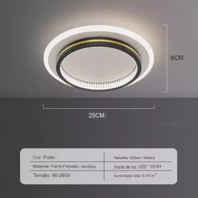 Luminária de Teto Moderna Eclipse - eFlix