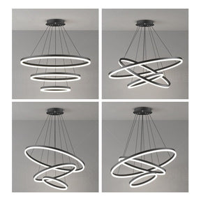 Lustre Pendente Triplo Led Circular Milan - eFlix
