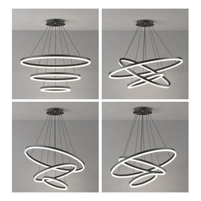Lustre Pendente Triplo Led Circular Milan - eFlix