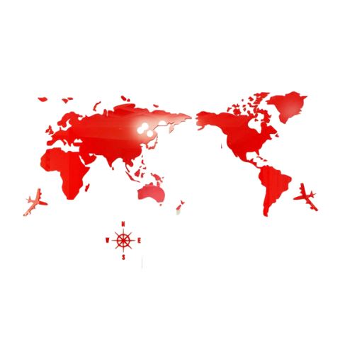 Mapa Mundi para Parede em Acrílico 3D Original